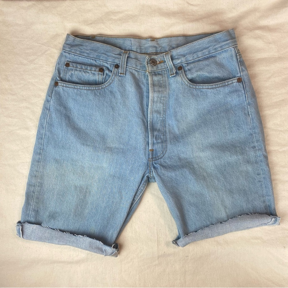 Vtg Levi’s 501 Jeans Cutoff Shorts Size 30 Made in USA Light Wash Denim 80s 90s
